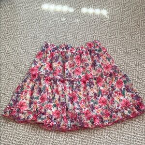 Lavender Brown Pink Floral Mini Skirt